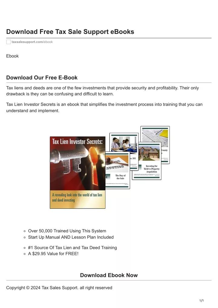 download free tax sale support ebooks