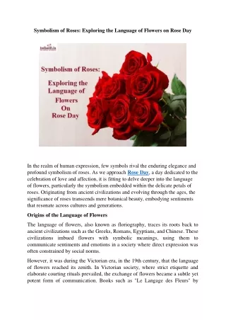 Symbolism of Roses: Exploring the Language of Flowers on Rose Day