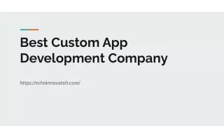 Best Custom App Development Company -EchoinnovateIT