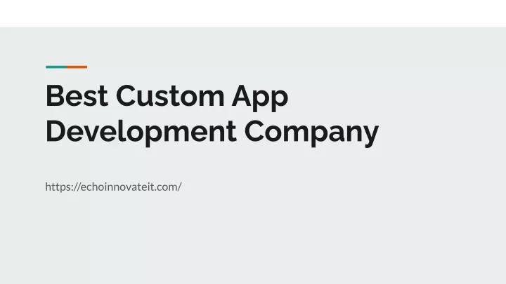 best custom app development company