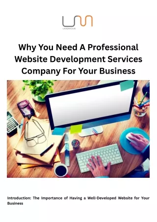 Why You Need A Professional Website Development Services Company For Your Business