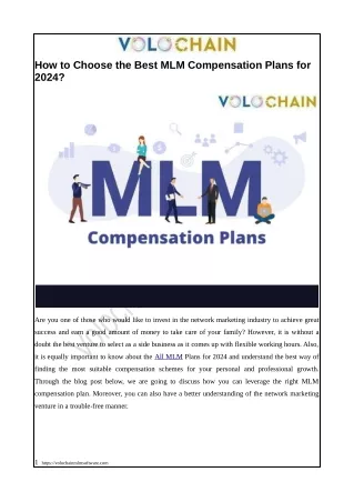 How to Choose the Best MLM Compensation Plans for 2024?