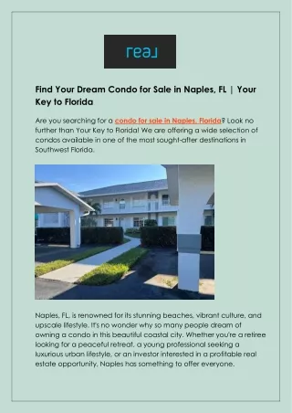 Find Your Dream Condo for Sale in Naples, FL By Your Key to Florida