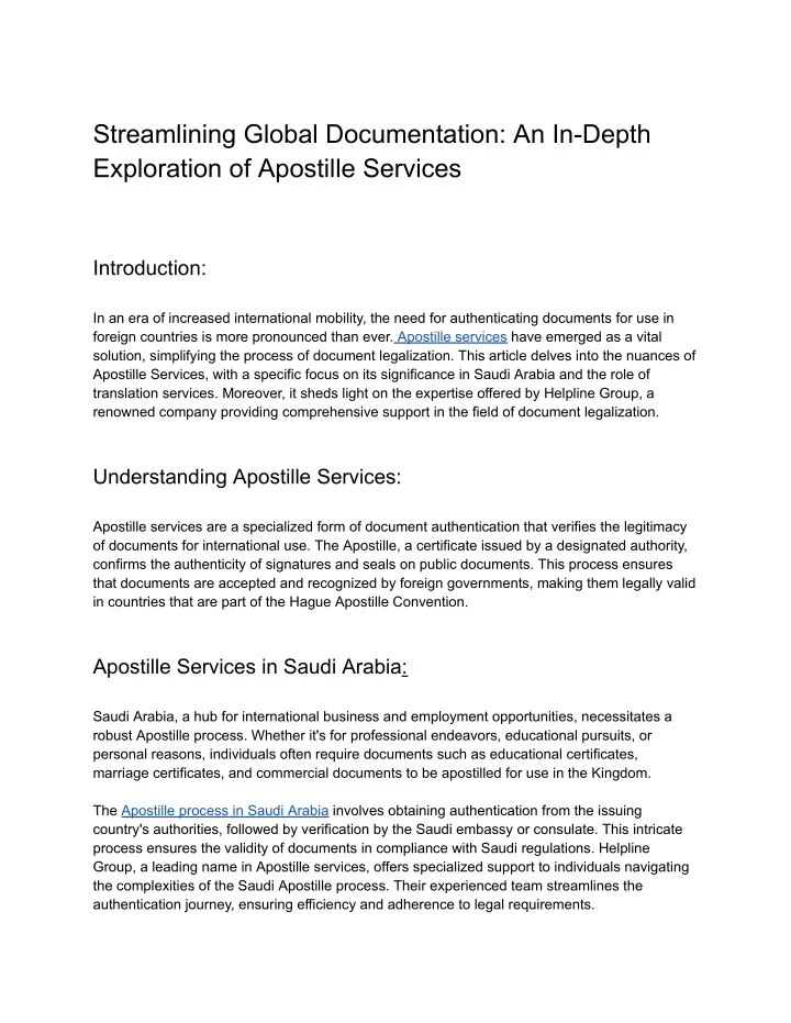 streamlining global documentation an in depth