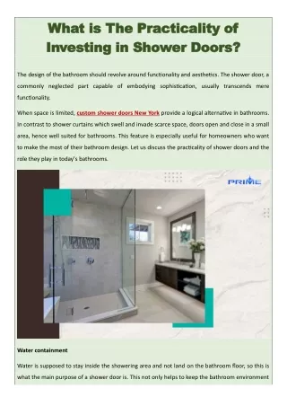 What is The Practicality of Investing in Shower Doors?