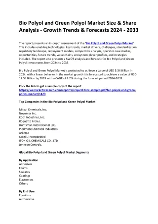bio polyol and green polyol market size share