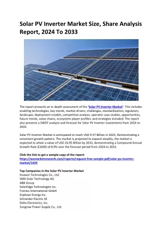 solar pv inverter market size share analysis