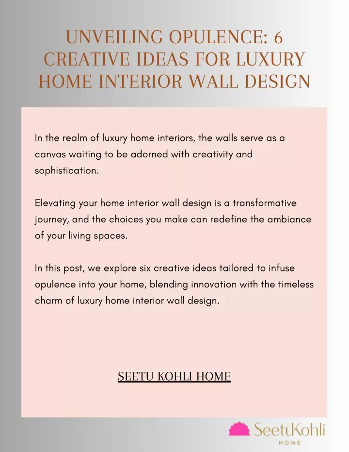 unveiling opulence 6 creative ideas for luxury