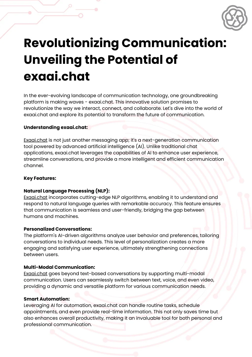 PPT - Revolutionizing Communication: Unveiling the Potential of Exa Ai ...