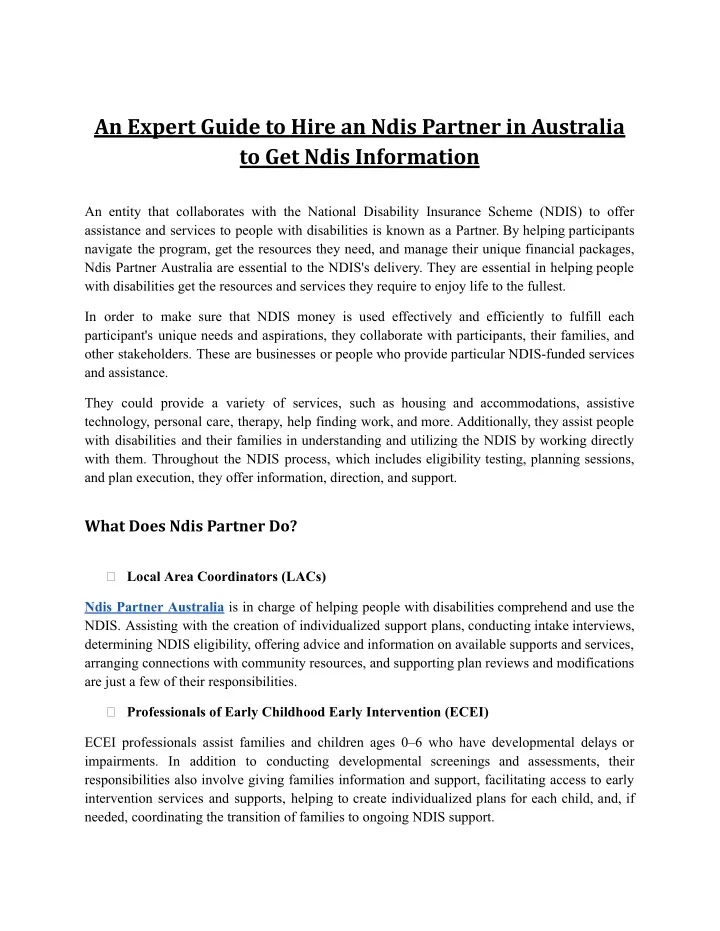 an expert guide to hire an ndis partner
