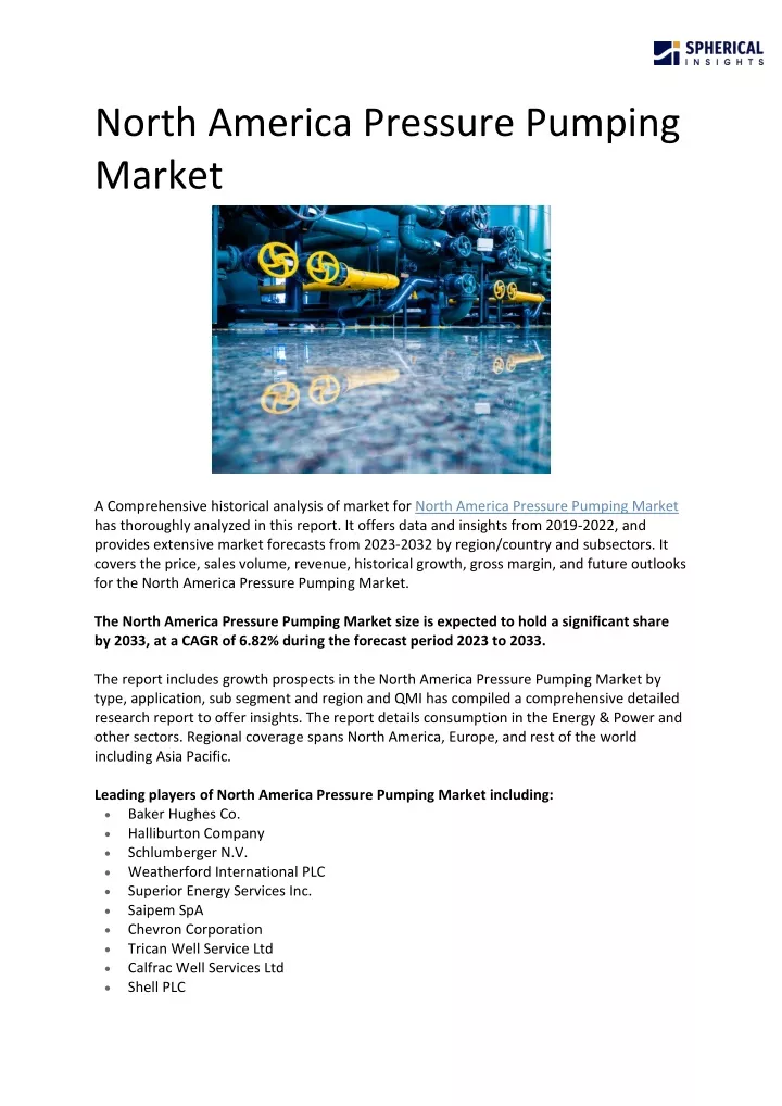 north america pressure pumping market