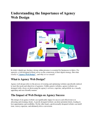 Understanding the Importance of Agency Web Design