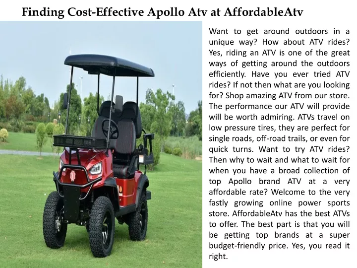 finding cost effective apollo atv at affordableatv