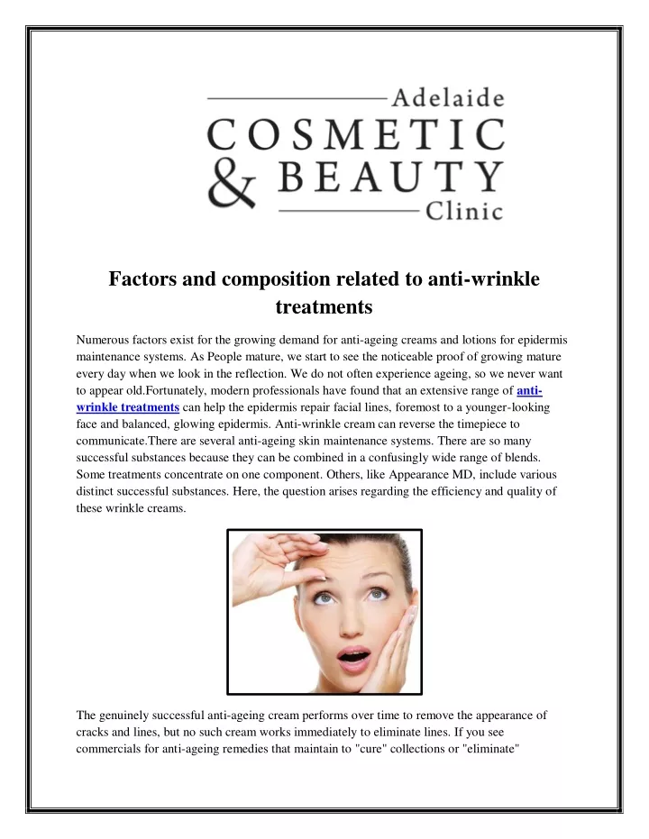 factors and composition related to anti wrinkle