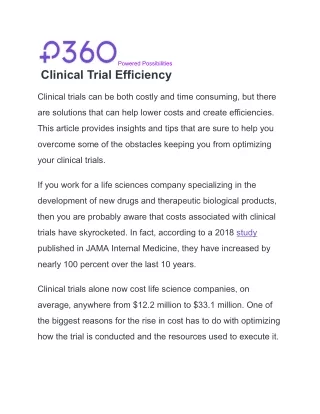 Clinical Trial Efficiency