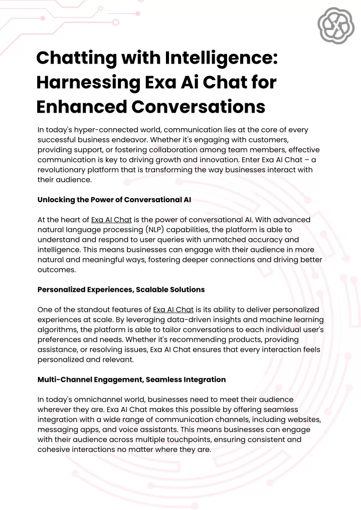 chatting with intelligence harnessing exa ai chat