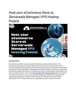 Host your eCommerce Store at Serverwala Managed VPS Hosting Poland