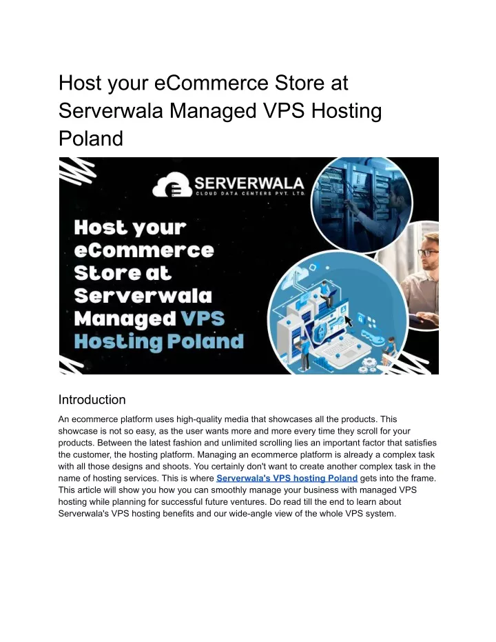 host your ecommerce store at serverwala managed