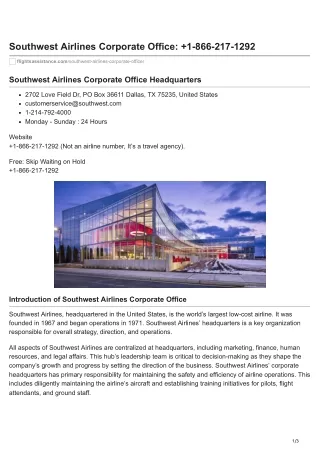 Southwest Airlines Corporate Office Headquarters