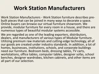 Work Station Manufacturers