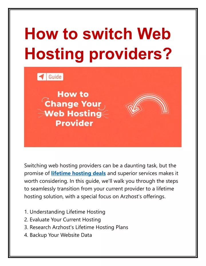 how to switch web hosting providers