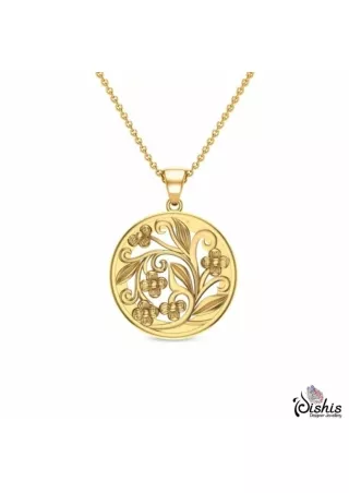 Ann Gold Pendant Designs For Female by Dishis Designer Jewellery.