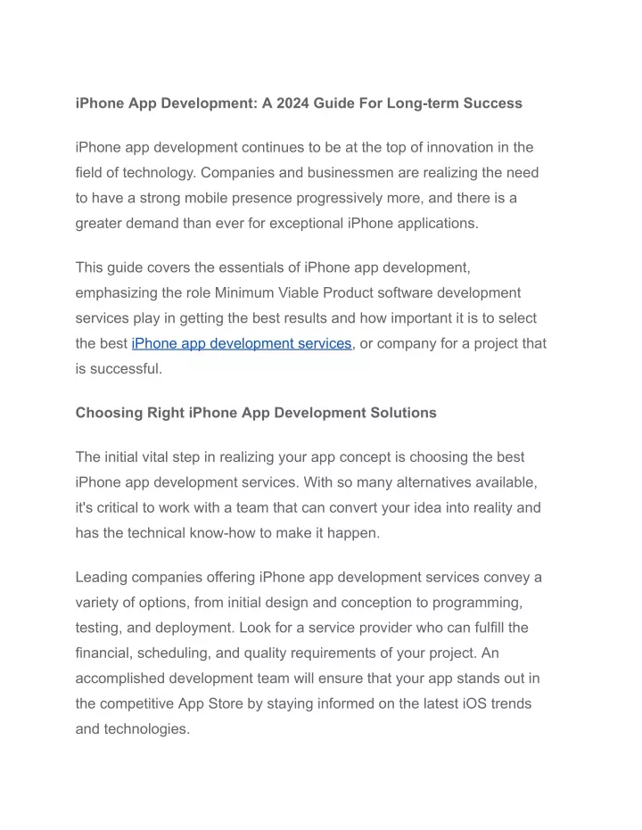 Iphone App Development A 2024 Guide For Long Term N 