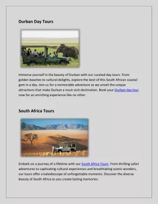 Group Tours In South Africa | kasiafricasafari