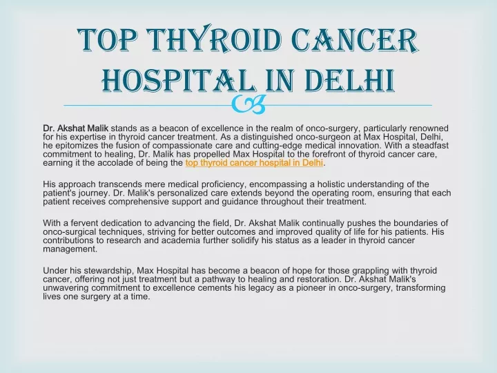 top thyroid cancer hospital in delhi
