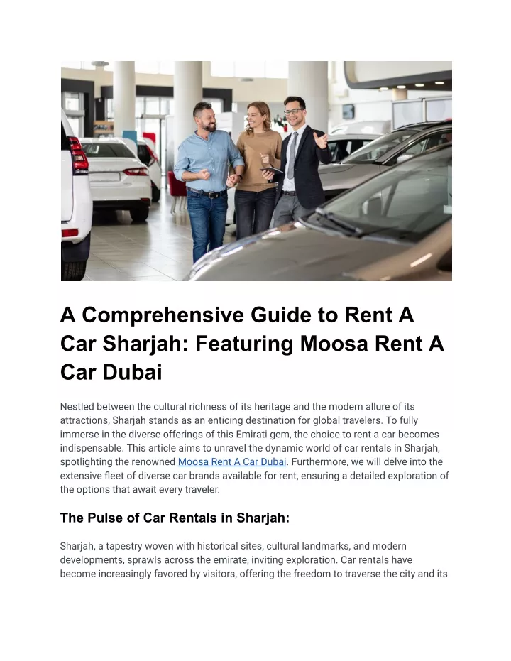 a comprehensive guide to rent a car sharjah