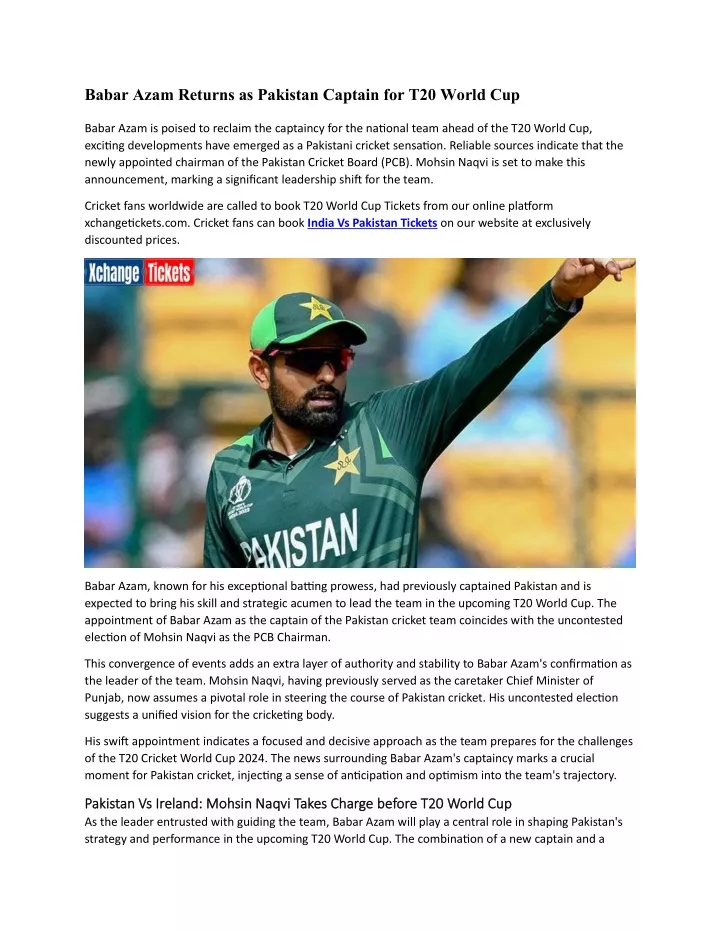 babar azam returns as pakistan captain