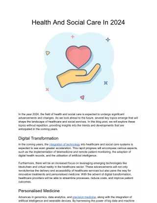 Health And Social Care In 2024