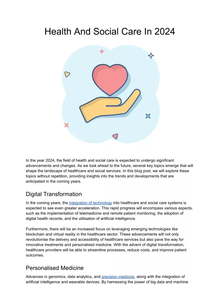 health and social care in 2024