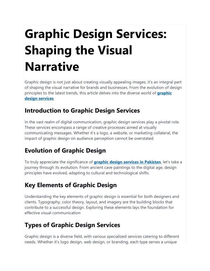 graphic design services shaping the visual