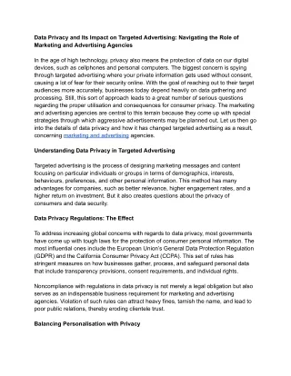 data privacy and its impact on targeted