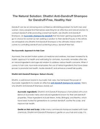 The Natural Solution_ Dhathri Anti-Dandruff Shampoo for Dandruff-Free, Healthy Hair