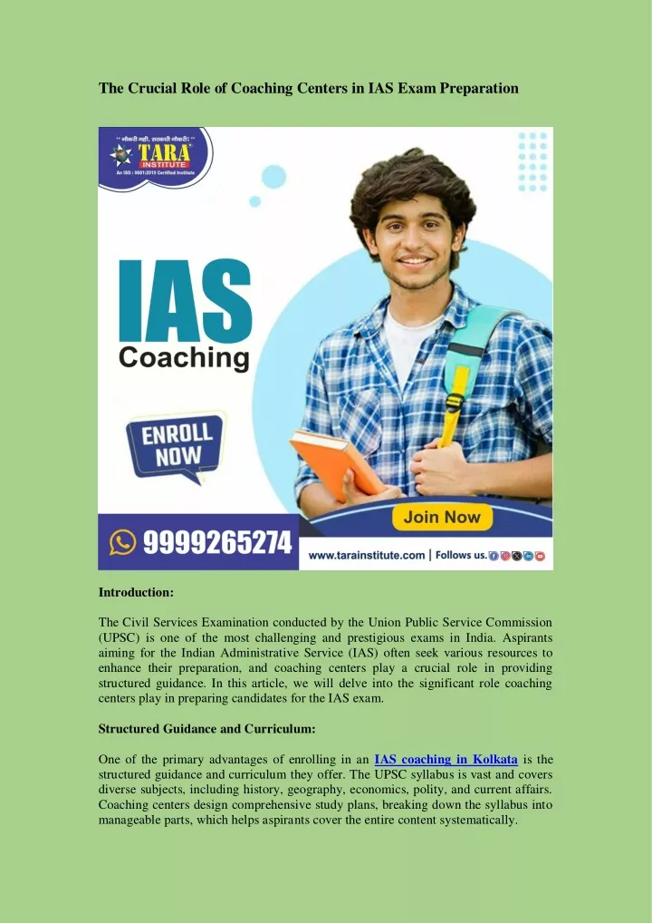 the crucial role of coaching centers in ias exam