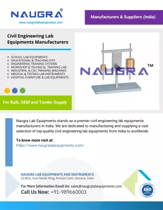 Civil Engineering Lab Equipments Manufacturers