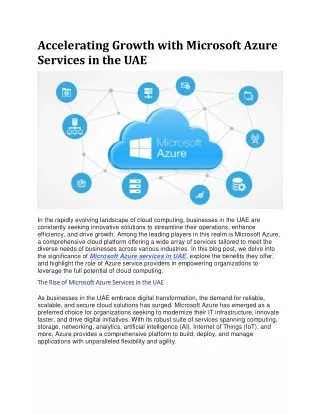 accelerating growth with microsoft azure services