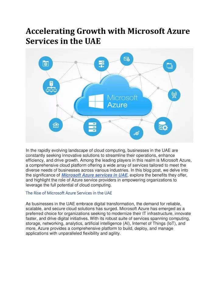 accelerating growth with microsoft azure services