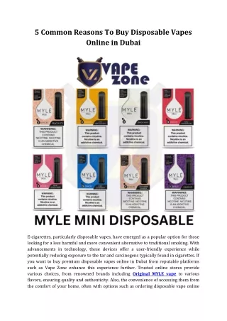 5 Common Reasons To Buy Disposable Vapes Online in Dubai