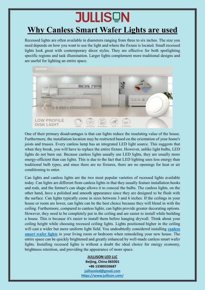 why canless smart wafer lights are used