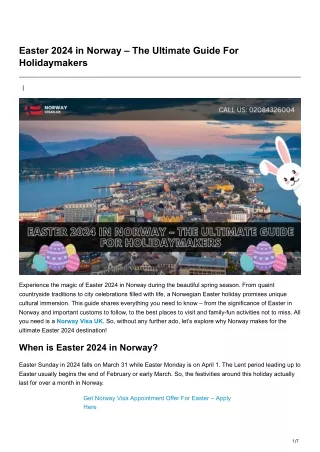 Easter 2024 in Norway The Ultimate Guide For Holiday makers