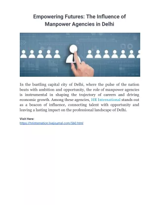Empowering Futures_ The Influence of Manpower Agencies in Delhi