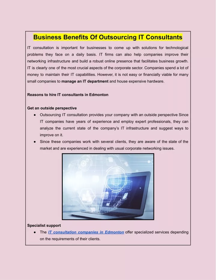 business benefits of outsourcing it consultants
