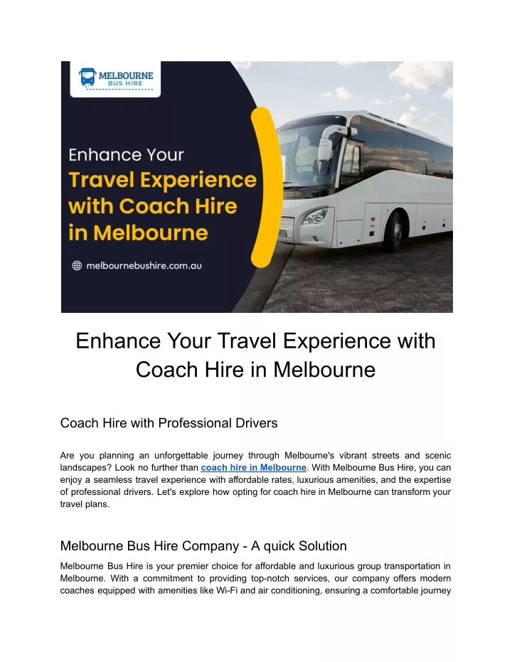 enhance your travel experience with coach hire