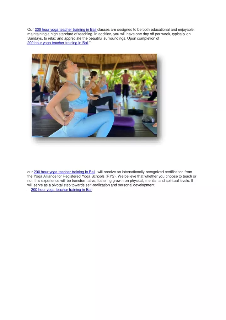 our 200 hour yoga teacher training