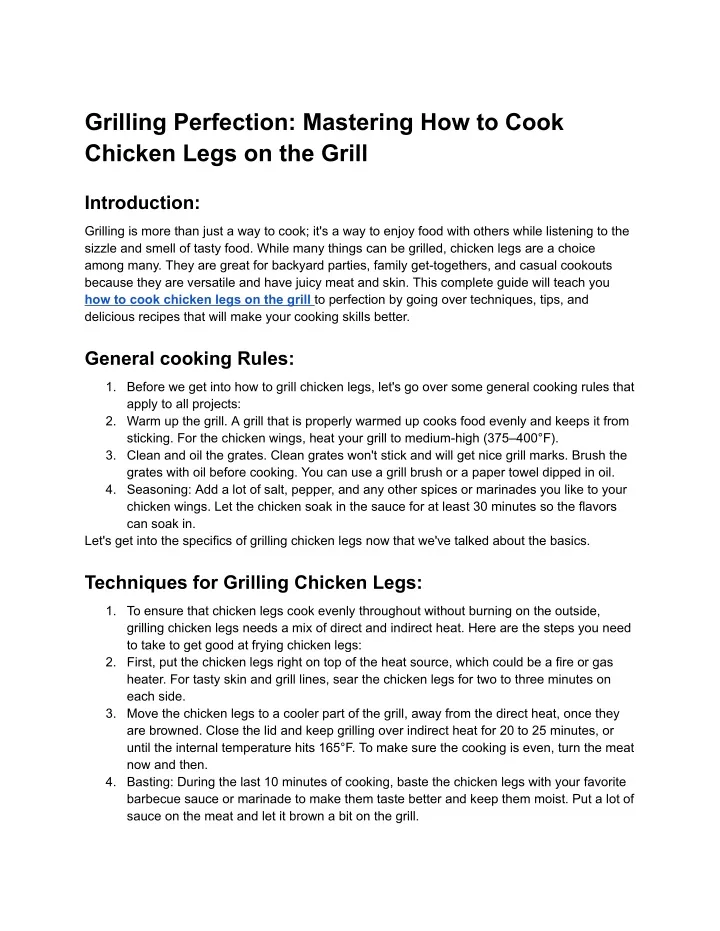 grilling perfection mastering how to cook chicken