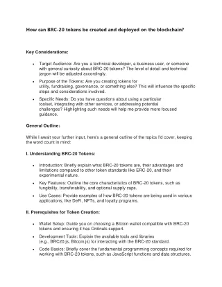 how can brc 20 tokens be created and deployed