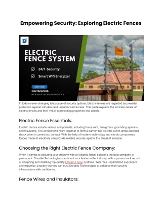 Empowering Security_ Exploring Electric Fences